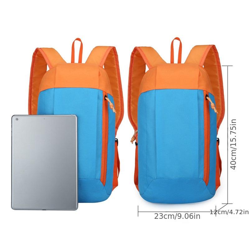 Colorblock Zipper Backpack Lightweight Travel Storage Rucksack