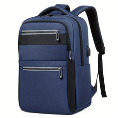 Casual Colorblock Laptop Backpack Business Trip Daypack