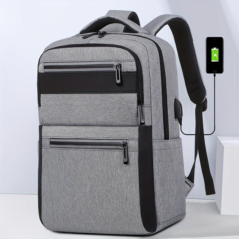 Casual Colorblock Laptop Backpack Business Trip Daypack