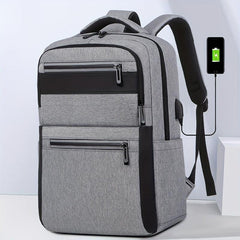 Casual Colorblock Laptop Backpack Business Trip Daypack