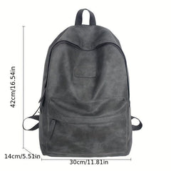 Preppy Style School Backpack PU Leather Laptop Bag
