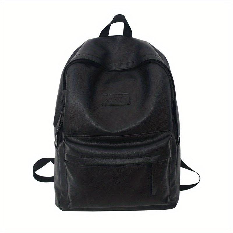 Preppy Style School Backpack PU Leather Laptop Bag