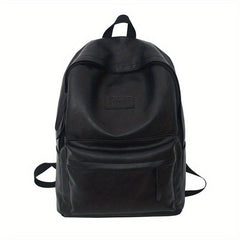 Preppy Style School Backpack PU Leather Laptop Bag