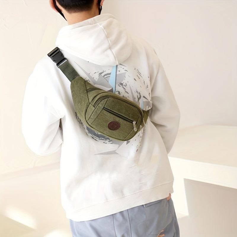 Canvas Waist Bag Chest Bag Fanny Pack for Sports Travel