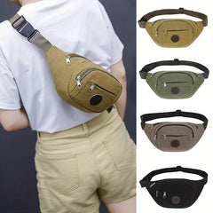 Canvas Waist Bag Chest Bag Fanny Pack for Sports Travel