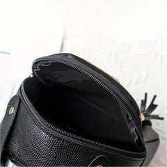 Mini Crocodile Pattern Backpack with Tassel Decor