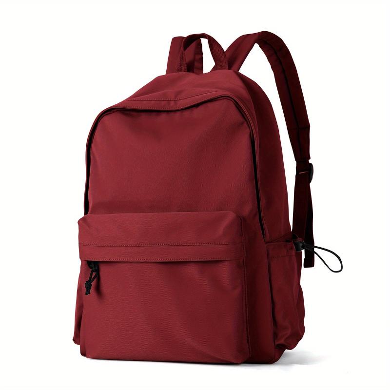 Minimalist Solid Backpack Preppy Zipper Large Capacity School Bag