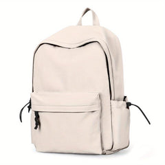 Minimalist Solid Backpack Preppy Zipper Large Capacity School Bag