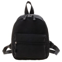 Minimalist Solid Backpack Zipper Versatile School Bag Rucksack
