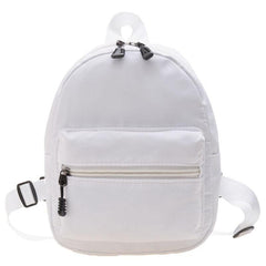 Minimalist Solid Backpack Zipper Versatile School Bag Rucksack