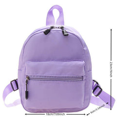 Minimalist Solid Backpack Zipper Versatile School Bag Rucksack