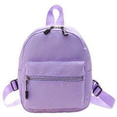 Minimalist Solid Backpack Zipper Versatile School Bag Rucksack