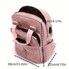 Large Capacity Preppy Backpack with Charging Port