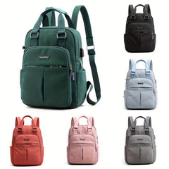 Large Capacity Preppy Backpack with Charging Port