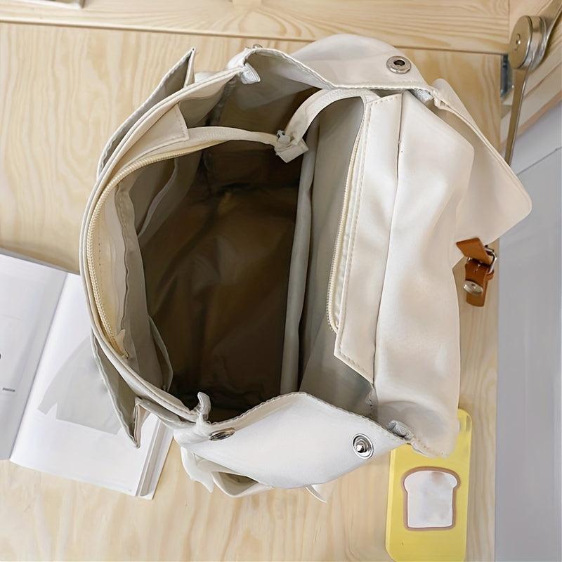 Colorblock Flap School Backpack Rucksack Casual Daypack