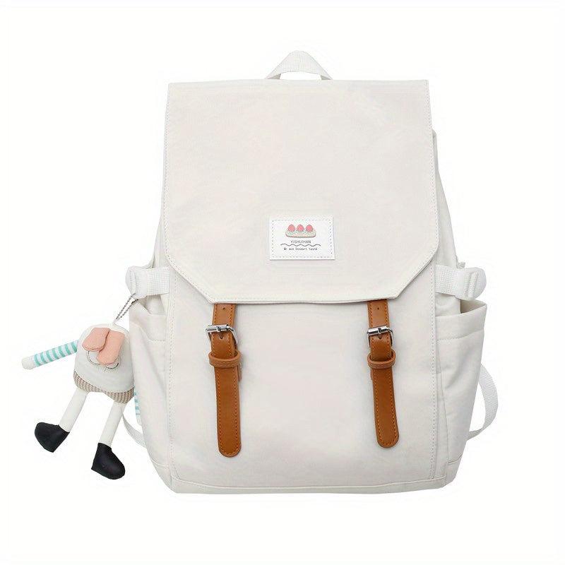 Colorblock Flap School Backpack Rucksack Casual Daypack