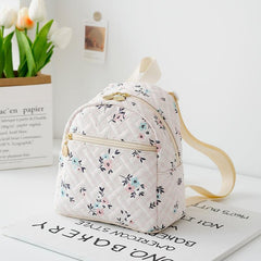 Women's Quilted Backpack Small Shoulder Bag Solid Daypack