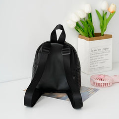 Women's Quilted Backpack Small Shoulder Bag Solid Daypack