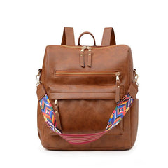 Vintage Backpack Purse PU Leather Women's Daypack