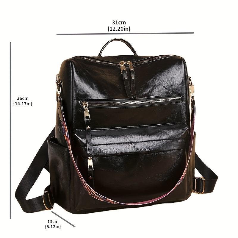 Vintage Backpack Purse PU Leather Women's Daypack