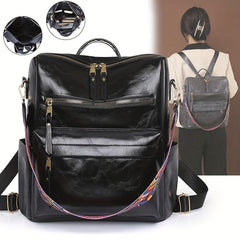Vintage Backpack Purse PU Leather Women's Daypack
