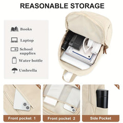 Large Capacity Preppy Backpack College Back To School Bag Casual Travel Daypack