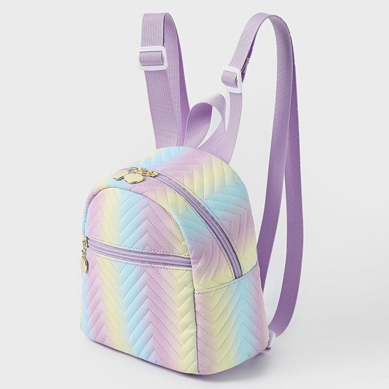 Rainbow Colorful Zipper Backpack Stylish Storage Daypack Bag
