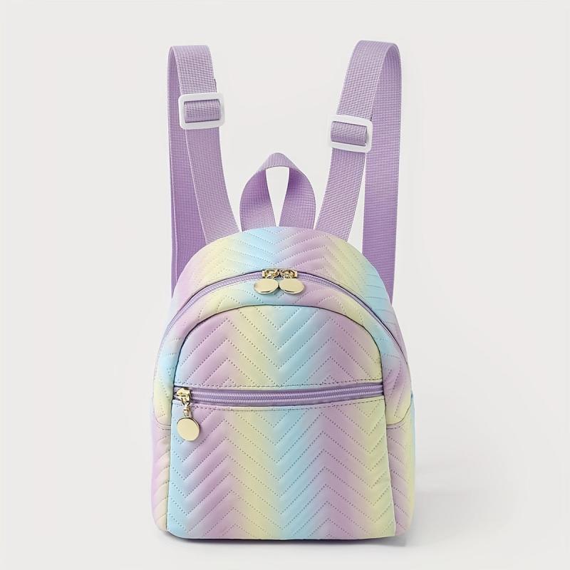 Rainbow Colorful Zipper Backpack Stylish Storage Daypack Bag