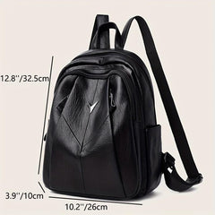 Large Capacity PU Leather Casual Backpack School Bag & Purse