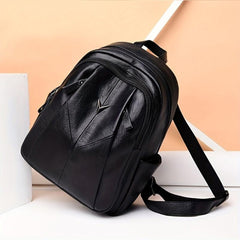 Large Capacity PU Leather Casual Backpack School Bag & Purse