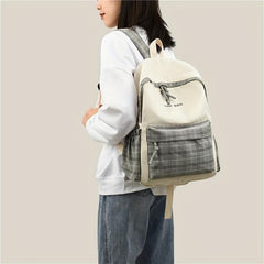 Colorblock School Bag Large Capacity Backpack