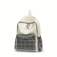 Colorblock School Bag Large Capacity Backpack