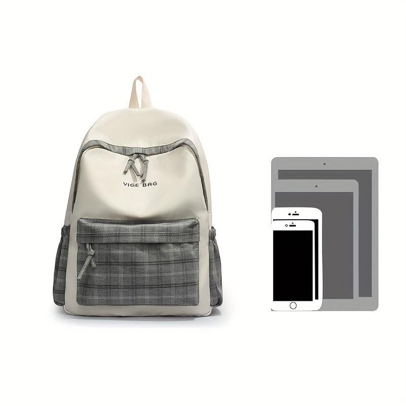 Colorblock School Bag Large Capacity Backpack