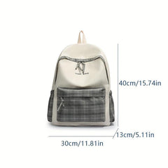 Colorblock School Bag Large Capacity Backpack