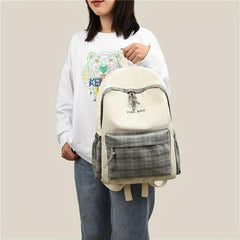 Colorblock School Bag Large Capacity Backpack