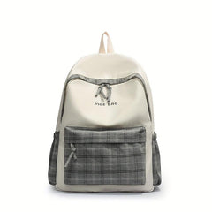 Colorblock School Bag Large Capacity Backpack
