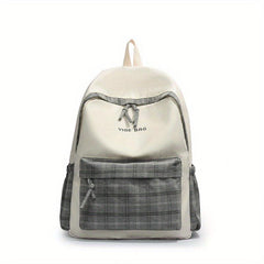 Colorblock School Bag Large Capacity Backpack
