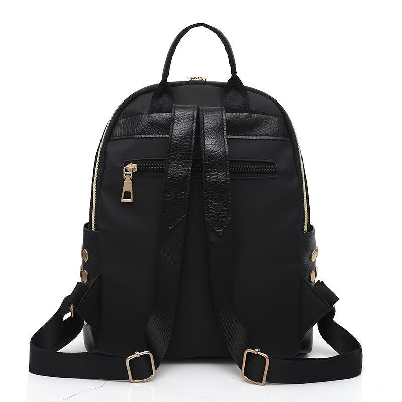 Dragonfly Embroidery Backpack Women's Floral Pattern Bookbag