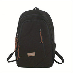 Large Capacity Casual Backpack Solid Nylon Travel Knapsack Layer Zipper