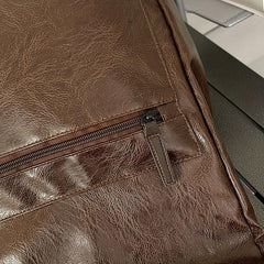 Stylish PU Leather Backpack Large Capacity Travel School Bag