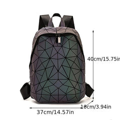 Geometric Backpack Luminous Holographic Reflective Bag