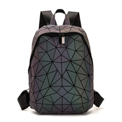 Geometric Backpack Luminous Holographic Reflective Bag