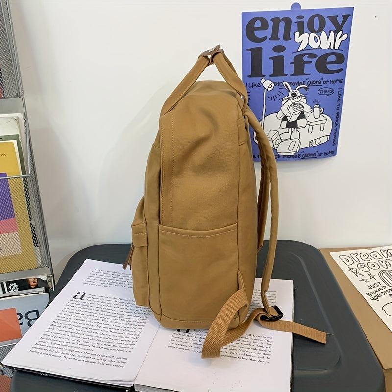 Vintage Zipper Backpack Large Capacity Rucksack
