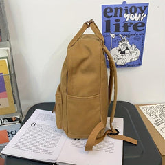 Vintage Zipper Backpack Large Capacity Rucksack
