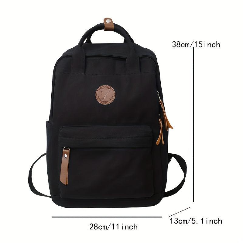 Vintage Zipper Backpack Large Capacity Rucksack