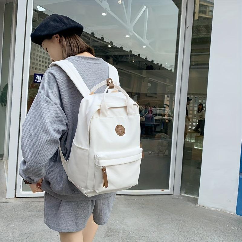 Vintage Zipper Backpack Large Capacity Rucksack