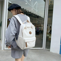 Vintage Zipper Backpack Large Capacity Rucksack
