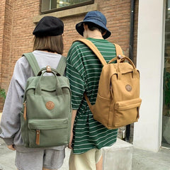 Vintage Zipper Backpack Large Capacity Rucksack