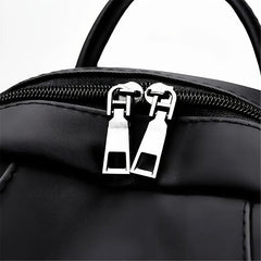 Metal Star Decor Zipper Backpack Waterproof Bookbag for Travel & Work