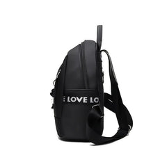 Metal Star Decor Zipper Backpack Waterproof Bookbag for Travel & Work